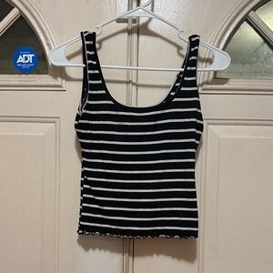 Black and White Striped Women's Tank Top